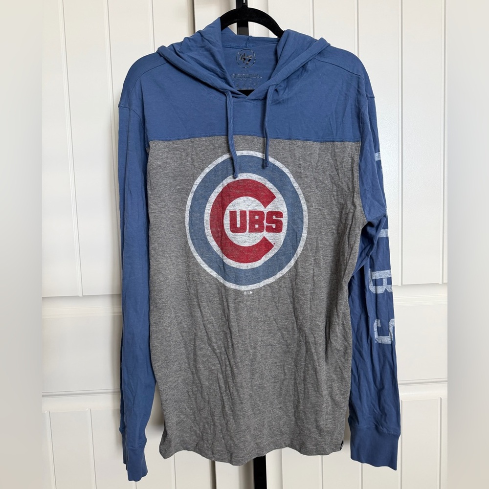 47 Brand Chicago Cubs Blue and Gray Lightweight Hoodie